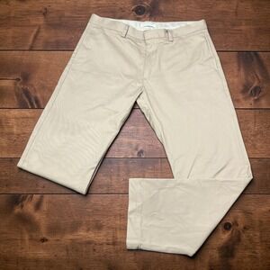 Banana Republic Mens 35x30 Straight ITALY FABRIC Khaki Chinos Tan Stretch Pants